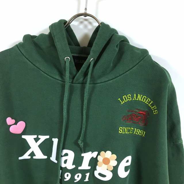 XLARGE エクストララージ PIGMENT DYLED PUFF LOGO PULLOVER HOODED