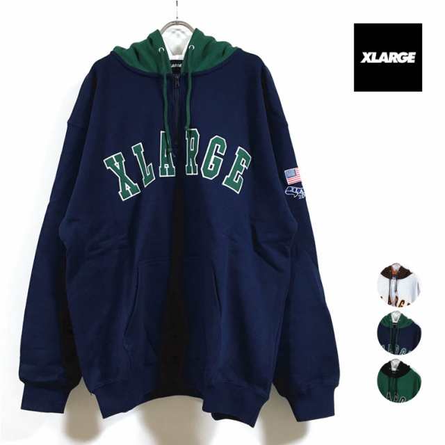 XLARGE エクストララージ CONTRAST COLOR HALF ZIP HOODED SWEAT ...