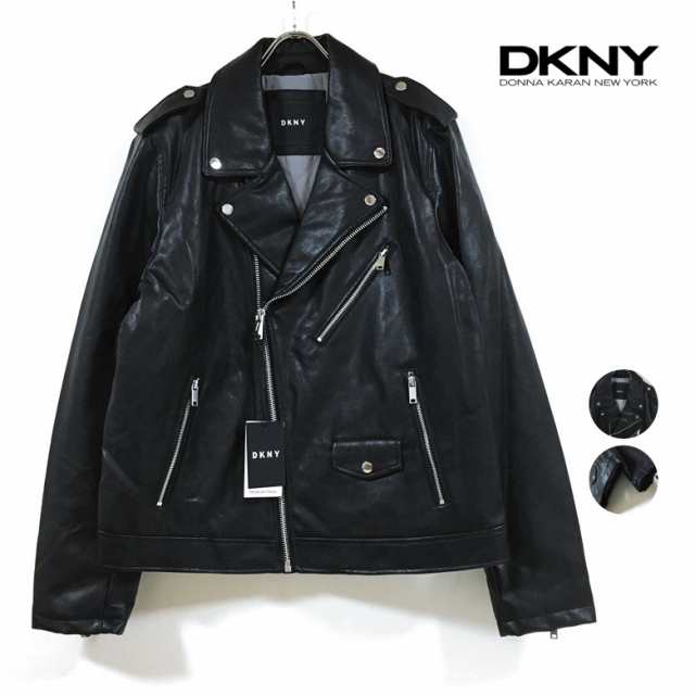 DKNY ダナ キャラン ニューヨーク フェイクレザー ダブル ライダース