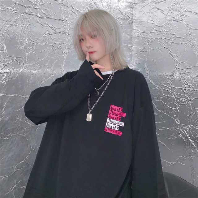 ゴスロリ ｔシャツ 長袖 バックプリント 英字ロゴ ユニセックス 黒コーデ ストリート系 原宿系 10代 代の通販はau Pay マーケット Ladies Seasonz Shop