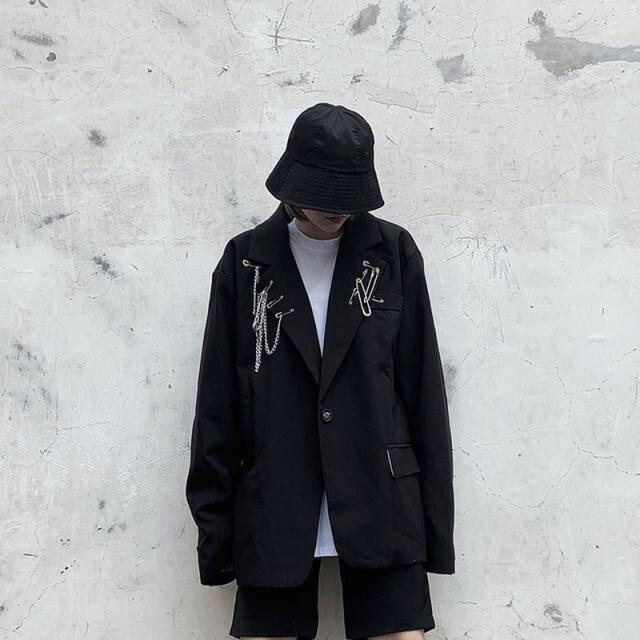 病みかわいい ジャケット シングルブレスト メタル アクセサリー ゴシック系 オルチャンの通販はau Pay マーケット Ladies Seasonz Shop