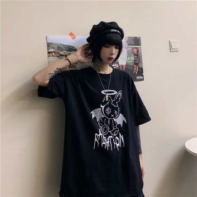 ゴスロリ系 カジュアル 半袖 Tシャツ 冥獣 プリント 病み可愛い フリーサイズ ユニセックス 原宿系 オルチャン 10代 代の通販はau Pay マーケット Ladies Seasonz Shop