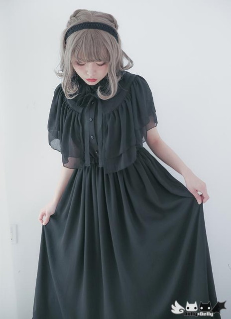 ゴスロリ レース ワンピース ハイウエスト ネックフリル 黒リボン 天使 悪魔 魔女 病み可愛い シースルー 悪魔 ゴシック ロリータの通販はau Pay マーケット Ladies Seasonz Shop