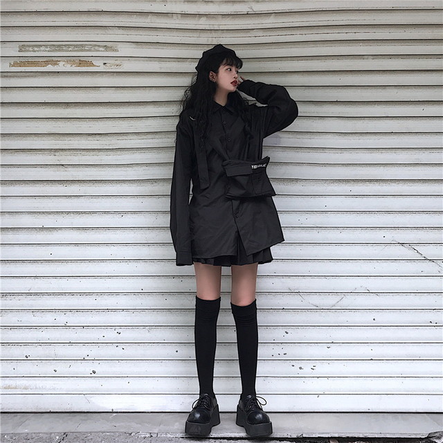 ゴシック ジャケット シャツジャケット 長袖 ポシェット バックロゴ ホワイト ブラック 病みかわいい 秋葉系 の通販はau Pay マーケット Ladies Seasonz Shop