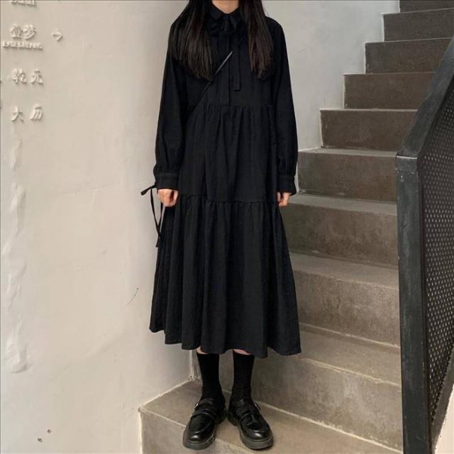 秋冬 ゴスロリ 病みかわいい 黒ワンピ モード系 原宿系 オルチャン の通販はau Pay マーケット Ladies Seasonz Shop