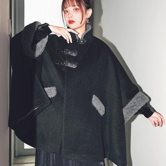 地雷系コート axes femme テーラー襟ロングコート 黒 地雷系 サブカル