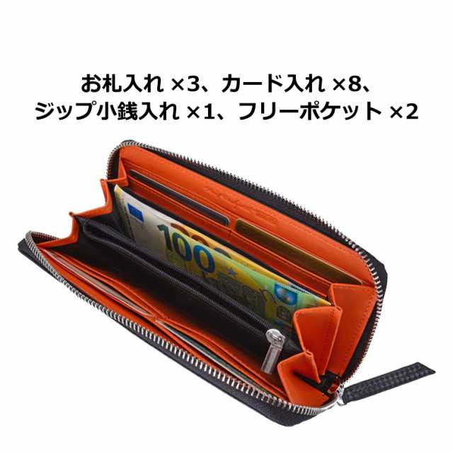 サイフ 長財布 メンズ カーボン柄 小銭入れ ラウンドファスナー フェイクレザー 合成皮革 ブランド 正規 ブランド トヨタ TRD [TOYOTA RA