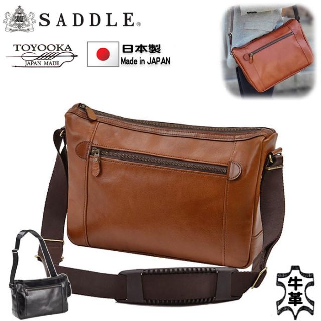 ショルダーバッグ メンズ 本革 B5 斜めがけ 横型 ブランド SADDLE 16452 かっこいい 牛革 高級レザーショルダー 日本製 通勤 旅行 冠婚葬祭 お出掛 鞄倶楽部