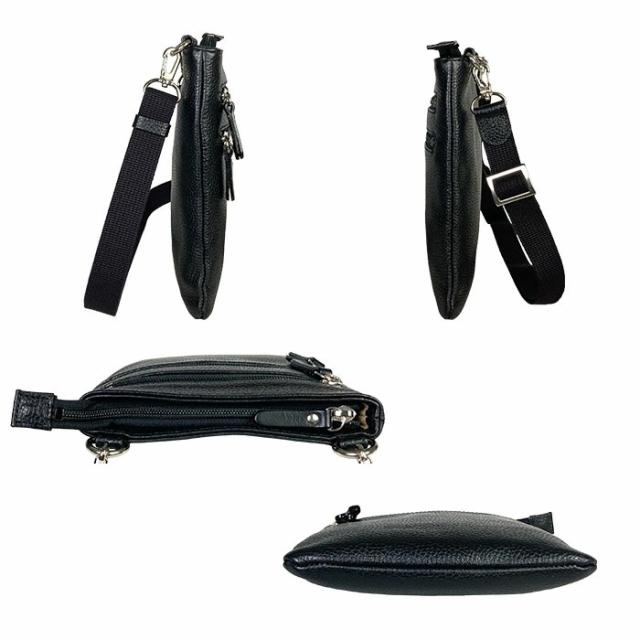 ショルダーバッグ サコッシュ メンズ 軽量 薄型 小さめ ブランド SADDLE 16478 斜め掛け 縦型 冠婚葬祭 お散歩 お出掛け 通院 黒 鞄倶楽部