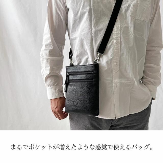 ショルダーバッグ サコッシュ メンズ 軽量 薄型 小さめ ブランド SADDLE 16478 斜め掛け 縦型 冠婚葬祭 お散歩 お出掛け 通院 黒 鞄倶楽部