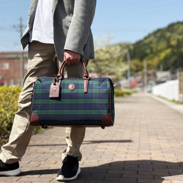 ボストンバッグ トラベルバッグ 旅行鞄 おしゃれなチェック柄 メンズ レディース 軽量 2WAY 一泊 日本製 豊岡製鞄 ブランド CACCIATORE 31135 旅行 ゴルフ バス旅行 鞄倶楽部_1