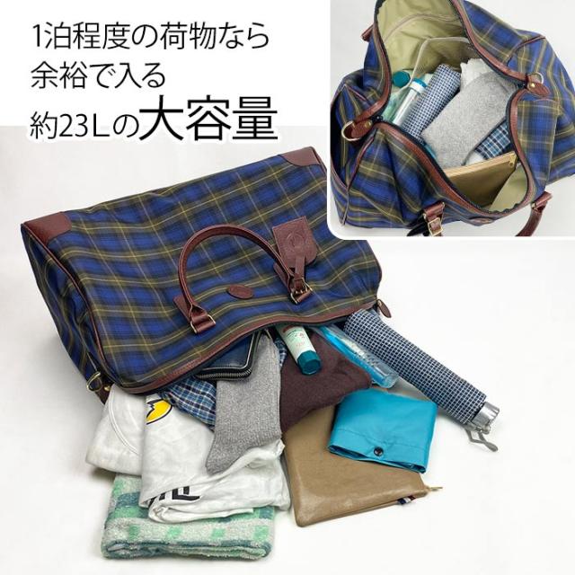 ボストンバッグ トラベルバッグ 旅行鞄 おしゃれなチェック柄 メンズ レディース 軽量 2WAY 一泊 日本製 豊岡製鞄 ブランド CACCIATORE 31135 旅行 ゴルフ バス旅行 鞄倶楽部_8