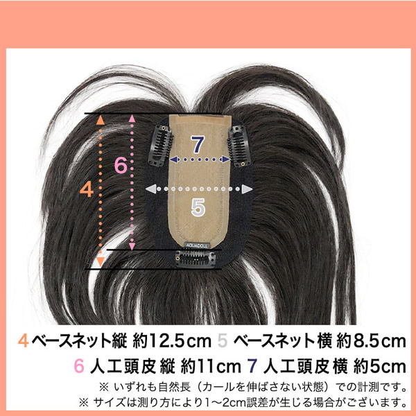 アクアドール 総手植え人毛MIXヘアピース リアルスキン ロングタイプ 