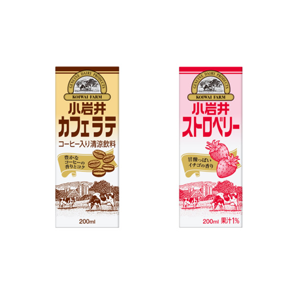 小岩井 カフェラテ/ストロベリー/ヨーグルトテイスト/牛乳 200ml×72本
