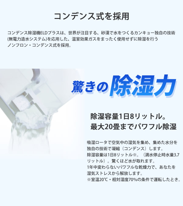 カンキョーコンデンス式除湿機ELDプラス (送料無料) 除湿 除湿器 乾燥