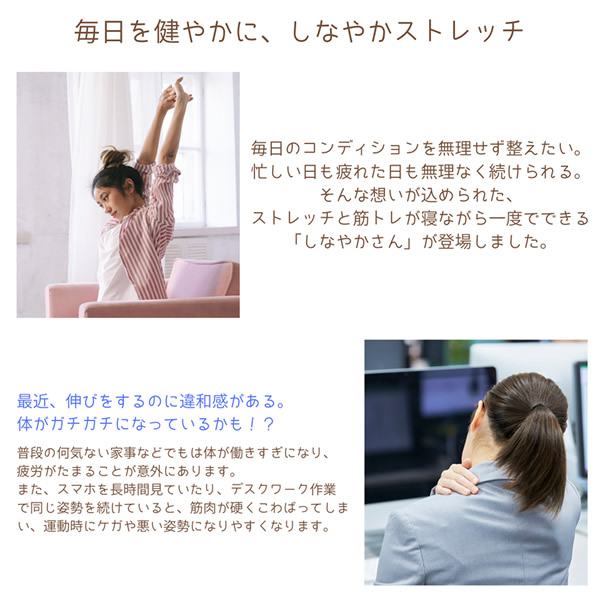 ハピネスタイル しなやかさん (送料無料) 低周波 EMS ストレッチ 振動 温熱 猫背 反り腰 美姿勢 ながら運動 デスクワーク 家事 HappineStyle_1
