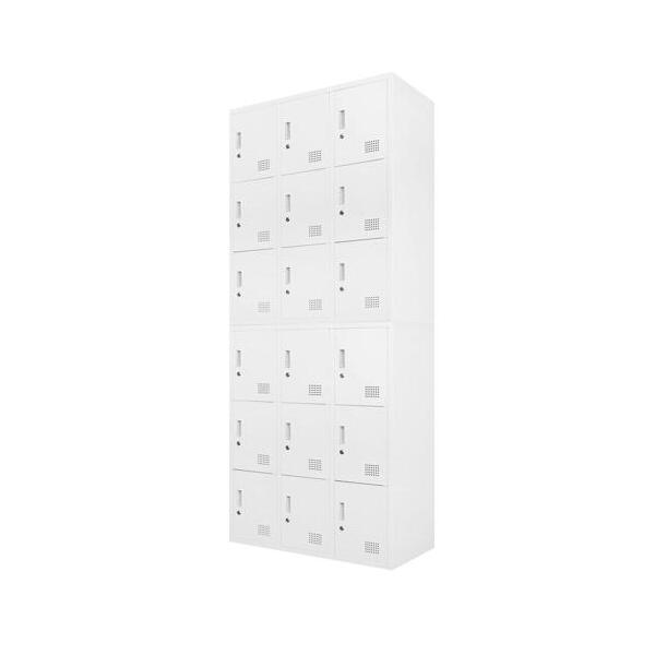 【法人限定】FH-99-2-W-WH Netforce ホワイト FACILE [シューズロッカー 2台セット 18人用 9人用ロッカー 2台 鍵付き] メーカー直送