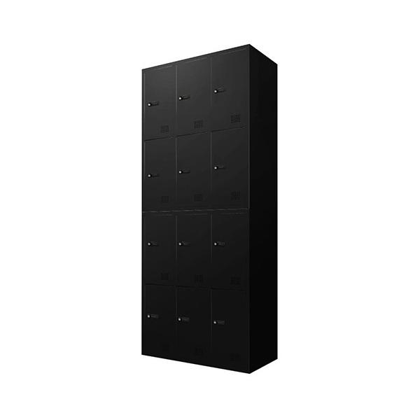 【法人限定】FHD-66-W-BK Netforce ブラック FACILE [シューズロッカー 12人用 2台セット ダイヤル錠] メーカー直送