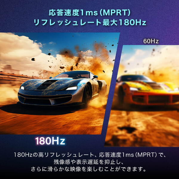 ゲーミングモニター 34インチ UWQHD(3440×1440) 1440P 180Hz HDMI2.0×2
