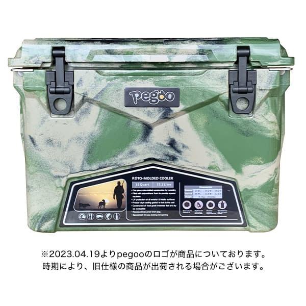 pegoo アイスランド ハードクーラーボックス 35QT 33.1L アーミーカモ キャンプ BBQ 釣り 運動会 CL-03502?35QT?