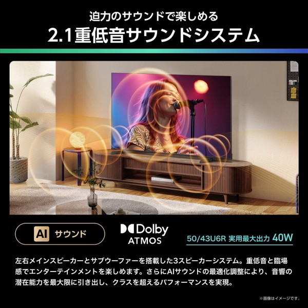 43U6R Hisense [43V型 地上・BS・110度CSデジタル 4K内蔵 液晶テレビ]_9