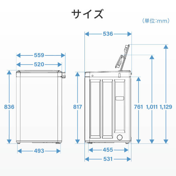全自動洗濯機 5kg 一人暮らし 二人暮らし 予約機能 風乾燥 毛布 強洗
