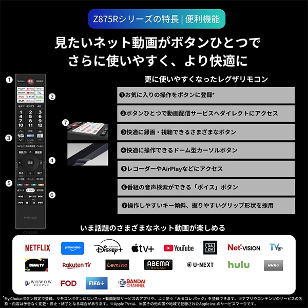 55Z875R TVS REGZA REGZA [55V型 地上・BS・110度CSデジタル 4Kチューナー内蔵 液晶テレビ]_14