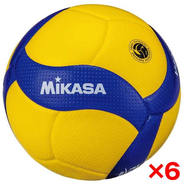 MIKASA V400W ×6 バレー4号 検定球 黄 青 - バレーボール