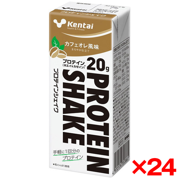 【24個セット】Kentai 健康体力研究所 プロテインシェイク カフェオレ風味 200ml K7111