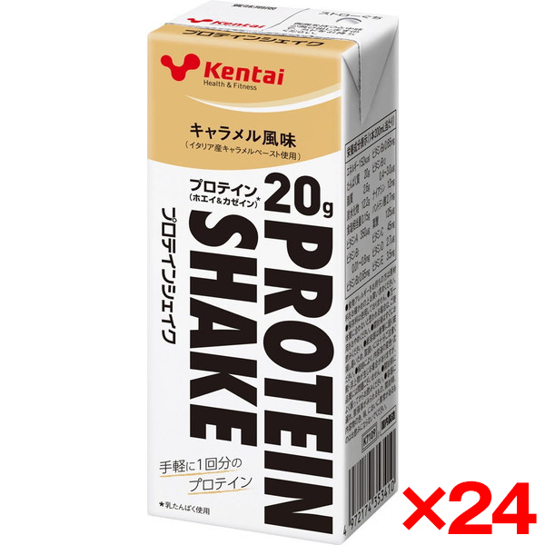 【24個セット】Kentai 健康体力研究所 プロテインシェイク キャラメル風味 200ml K7109