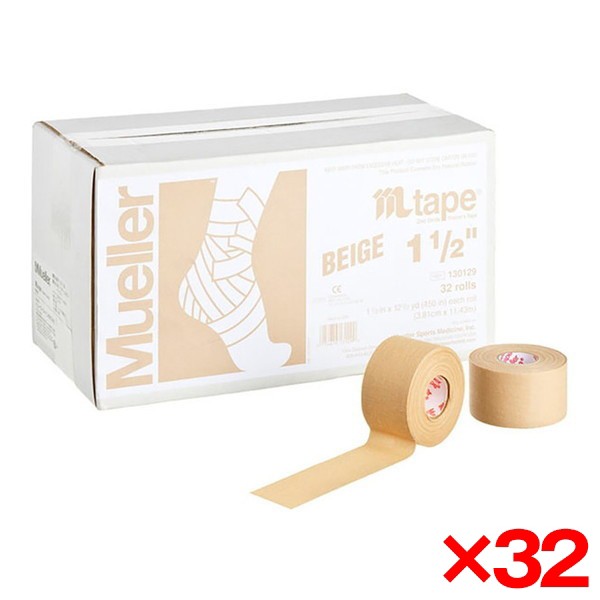 【32個セット】MUELLER ミューラー Mテープチームカラー 38mm ベージュ 130827