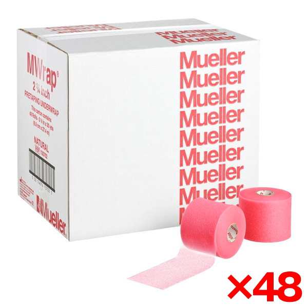 【48個セット】MUELLER ミューラー Mラップカラー 70mm ビッグピンク 1ケ 130714