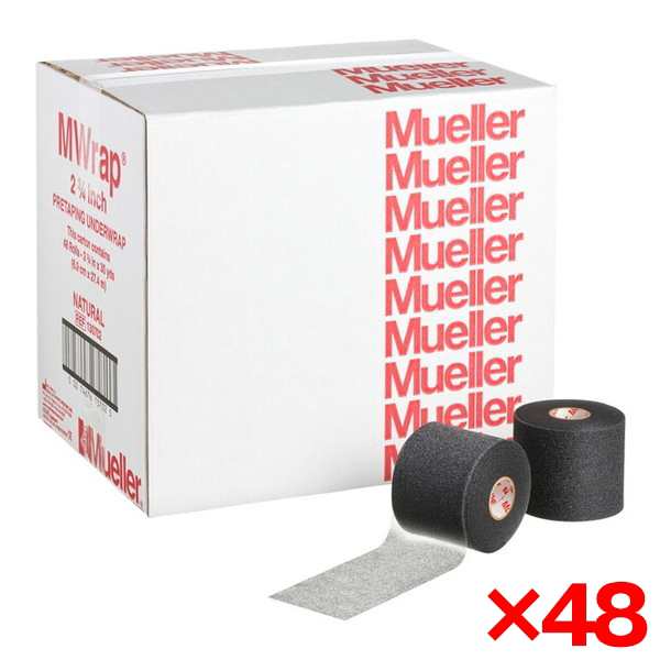 【48個セット】MUELLER ミューラー Mラップカラー 70mm ビッグブラック 1ケ 130707