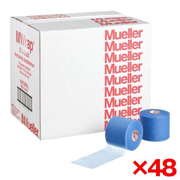 【48個セット】MUELLER ミューラー Mラップカラー 70mm ビッグブルー 1ケ 130708