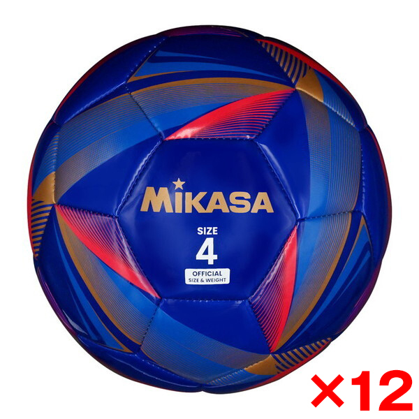 【12個セット】FT429D-NB レジャー用サッカーボール 4号 ネイビー MIKASA