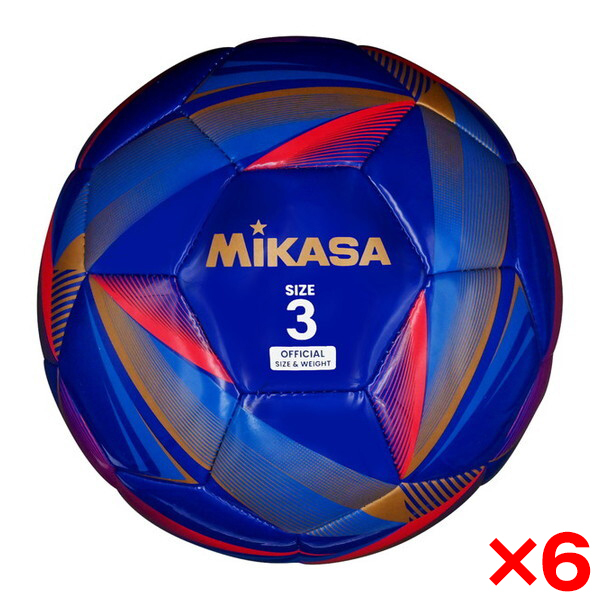 【6個セット】FT329D-NB レジャー用サッカーボール 3号 ネイビー MIKASA