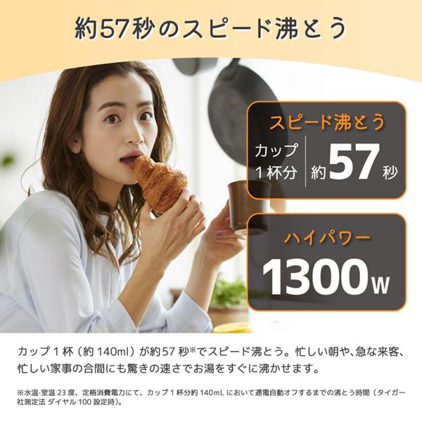 PTV-A080CB TIGER ブロンドベージュ QUICK&SAFE+ [蒸気レス電気ケトル (0.8L) 温度調節機能付]