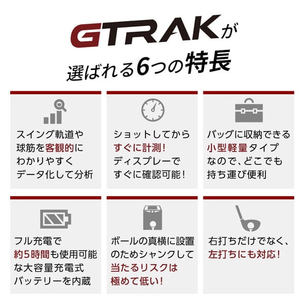 GPRO(ジープロ) ゴルフ弾道計測器 GTRAK(ジートラック) モバイル ブラック GPRO_3