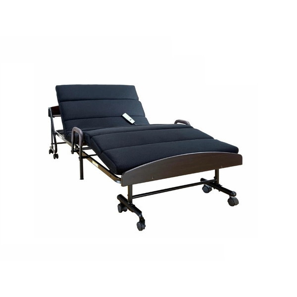 電動 リクライニング 宮付き もこもこ 折り畳み ベッド TS-651W(BK) サン・ハーベスト メーカー直送