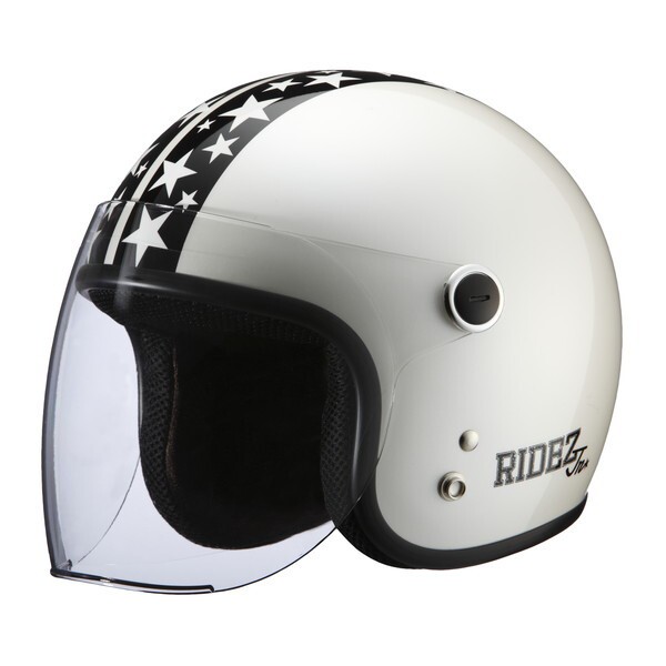 Jr STAR PEARL WHITE (53-54cm) RIDEZ [子ども用バイクヘルメット]