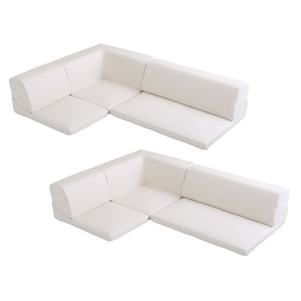 SH-07-LPGSET ローコーナーソファセット Lapageria フロアソファ レザー調 コーナーソファ 6点 アイボリー ホームテイスト メーカー直送
