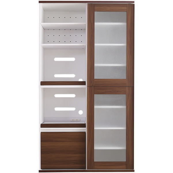 NGDL-18100 ガラス引戸食器棚【Louche-ルーシュ-】 ウォールナット ホームテイスト メーカー直送の通販は 36,900円