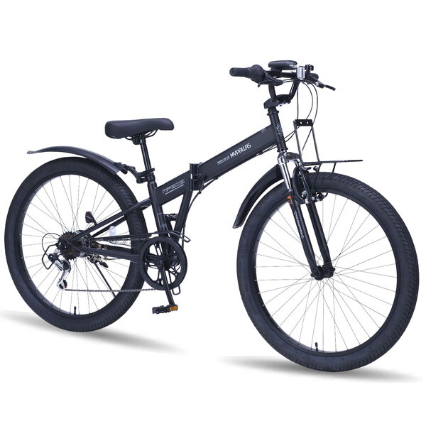 MF608 MONDEO MASTER BK 折畳セミファットバイク26・6SP・Fサス マットブラック マイパラス メーカー直送