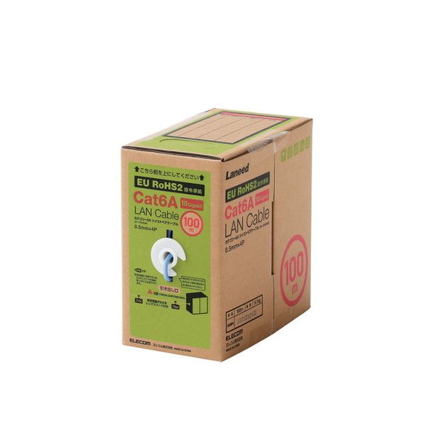 LD-GPAL/BU100RS LANケーブル CAT6A対応 EU RoHS指令準拠 コネクタ無し 単線 リレックス 100m ブルー ELECOM メーカー直送