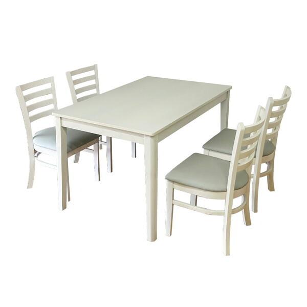 DC-ERN-5-WH 後藤家具物産 ホワイト エレン [ダイニングテーブル 5点セット] メーカー直送