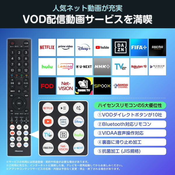 75E6N Hisense [75V型 地上・BS・110度CSデジタル 4K内蔵 液晶テレビ]_8