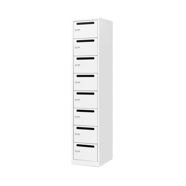 【法人限定】 FAD-S8P-W-WH Netforce ホワイト [8人用パーソナルスリムロッカー ダイヤル錠] メーカー直送