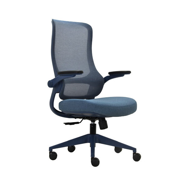 【法人限定】 ARD-1-W-BL Netforce ブルー オーロラデザインチェア [肘付 布張り メッシュ オフィスチェア] メーカー直送
