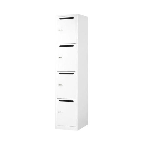 【法人限定】 FAD-S4P-W-WH Netforce ホワイト [4人用パーソナルスリムロッカー ダイヤル錠] メーカー直送