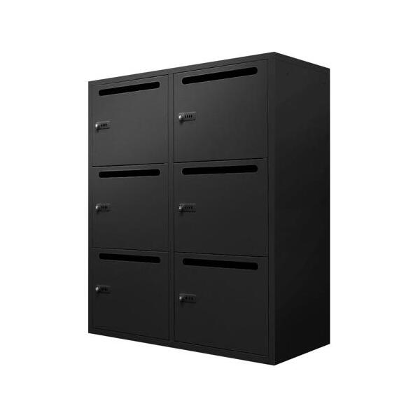 【法人限定】 FHD-6P-W-BK Netforce ブラック FACILE (ファシル) [6人用パーソナルロッカー ダイヤル錠 幅900×400mm] メーカー直送